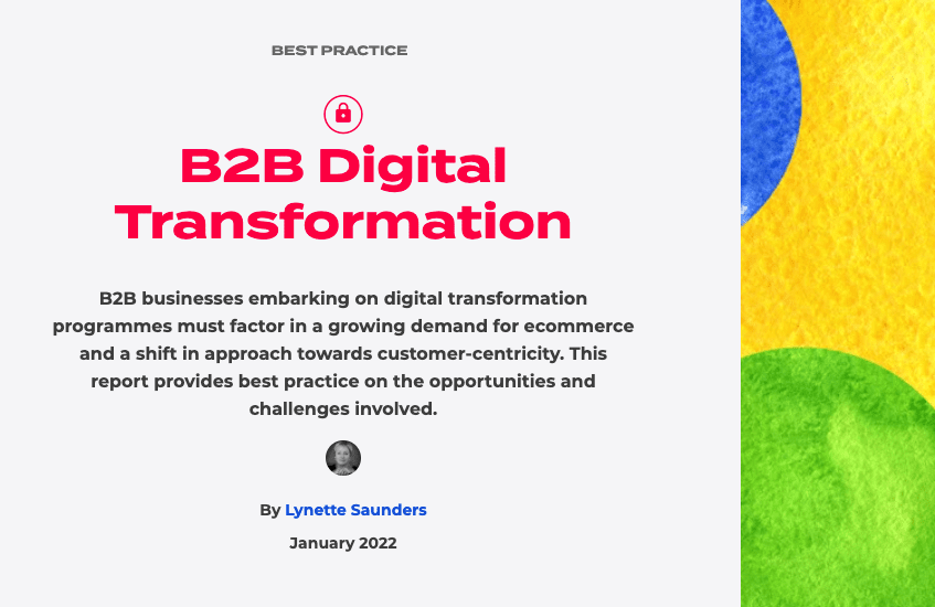 B2B digital Transformation report cover page